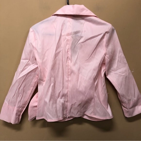 Veronique Young tie-waist formal blouse Pink Bling Detail Size 4 NWT - Picture 2 of 8